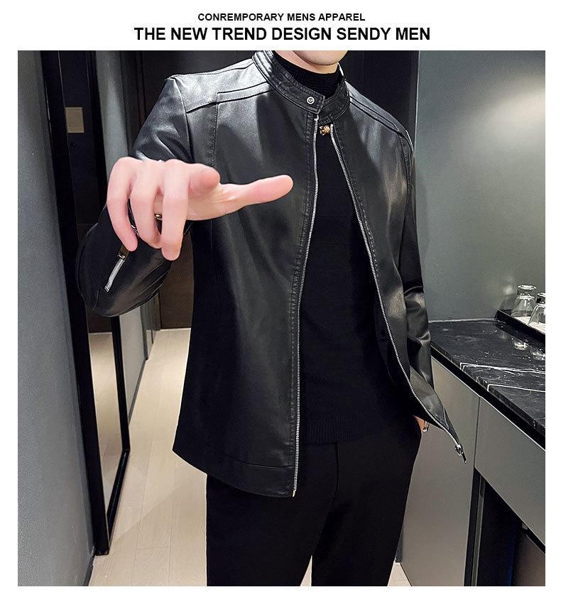 Men's Slim Casual Korean Style Leather Motorcycle Jacket