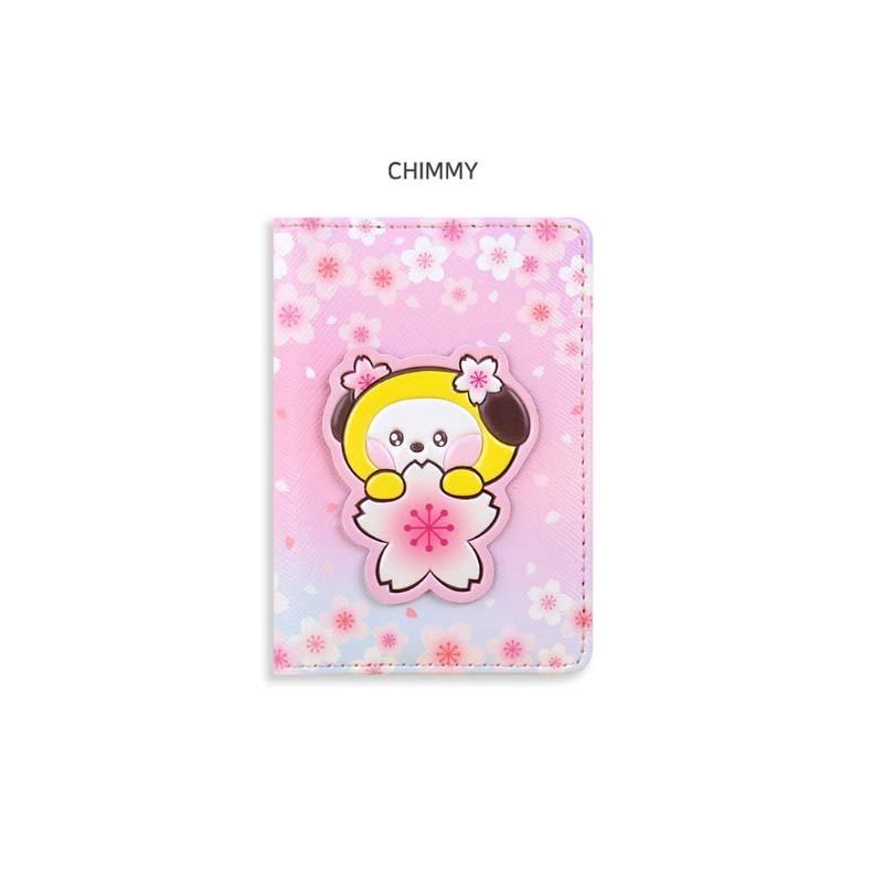BTS BT21 Official Leather Patch Card Case CHEERY BLOSSOM