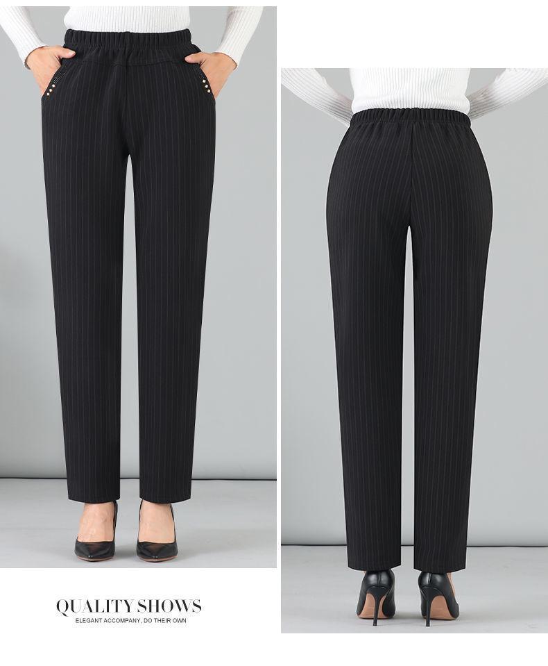 Women's High Waist Elastic Velvet Pants - Loose Straight Leg for Autumn/Winter