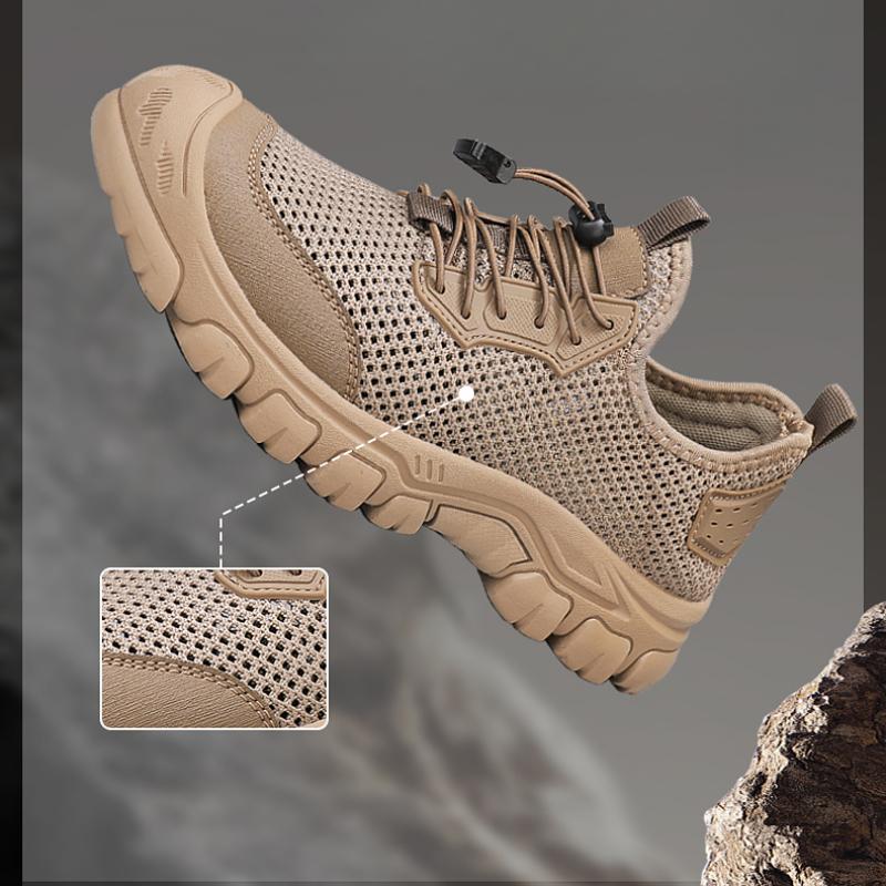 Yazlık Erkek Oyuk Deri Sandaletler Plaj Sandaletleri Burunlu Açık Hava Spor Ayakkabıları El Yapımı File Ayakkabılar