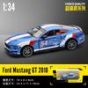 SPZS3 1:34 Ford Mustang GT 2018 Muscle Car Alloy Car Die Cast Toy Car Model Sound and Light Children's Toy Collectibles Birthday Gift
