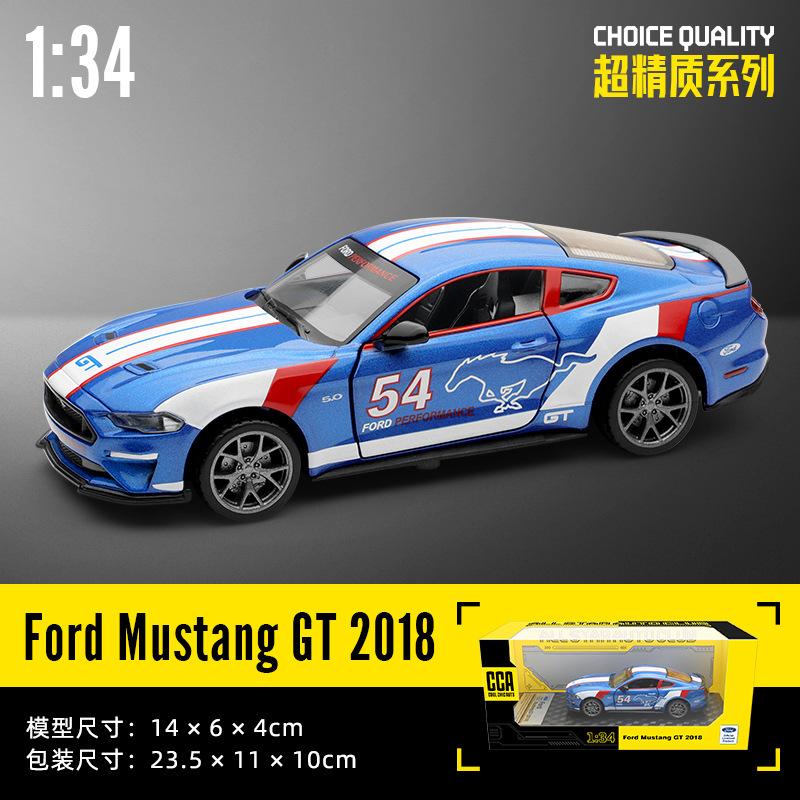 SPZS3 1:34 Ford Mustang GT 2018 Muscle Car Alloy Car Die Cast Toy Car Model Sound and Light Children's Toy Collectibles Birthday Gift