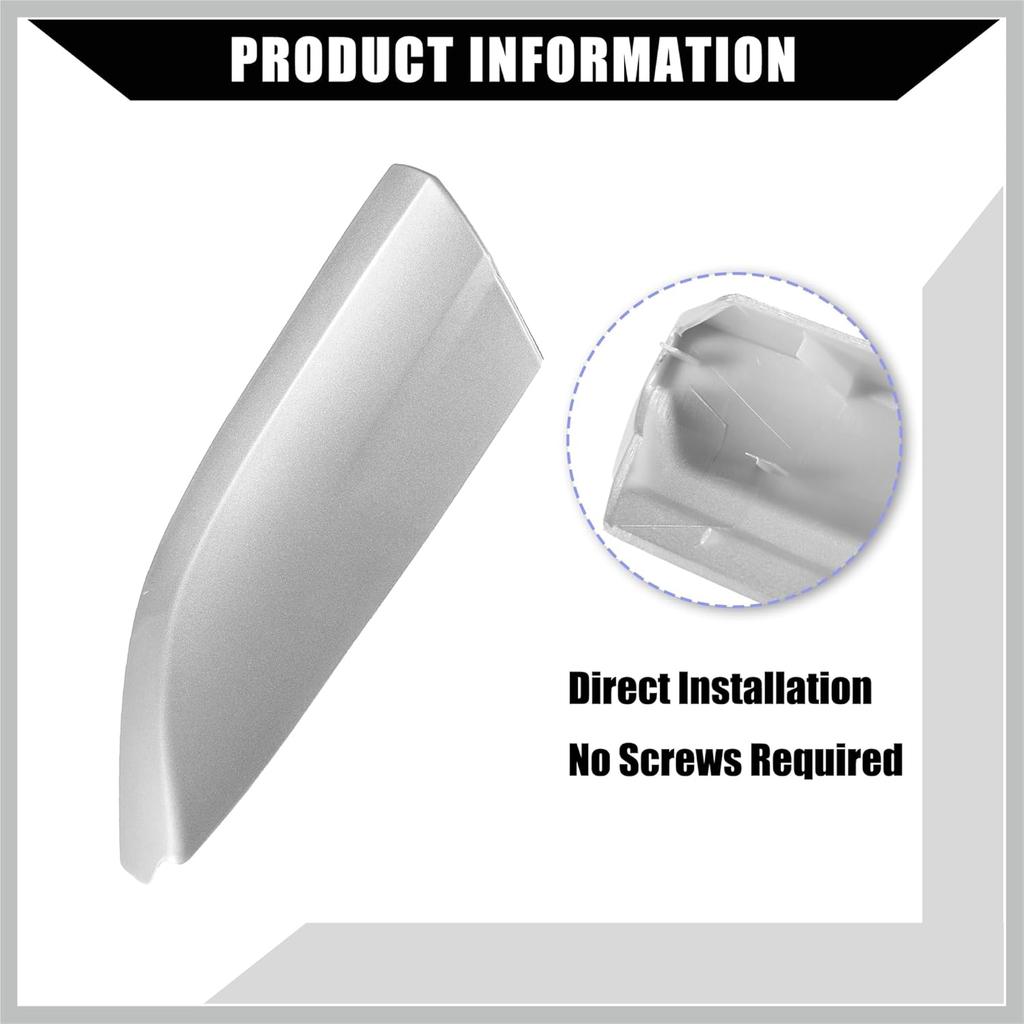 Upper/Roof Rack Rails End Cap Protection Cover Shell for Toyota Highlander 2008-2013 / Rails End Covers Shell Cap / 4 Pcs/Silver Tone White