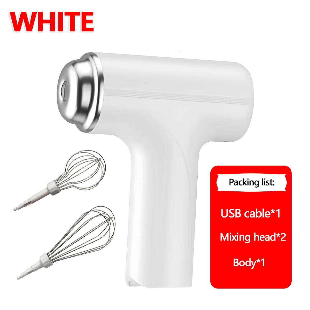 

2025 New Wireless Electric Food Mixer 3 Speed Egg Beater for Baking Dough Cake Cream Milk Frother Portable Kitchen Tool белый