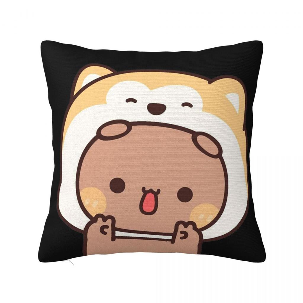 Bear And Panda Bubu Dudu Square Pillowcase Pillow Cover Polyester Cushion Decor Comfort Throw Pillow for Home Sofa