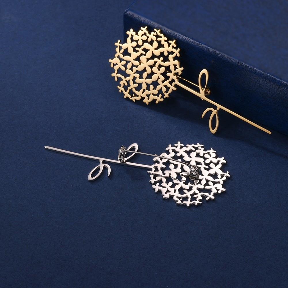 Gold Dandelion Flower Brooch Hollow Floral Brooch Pin Minimalist Lapel Pins  Jewelry Accessories