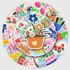 Cartoon Flowers Graffiti Series Waterproof Stickers – 50 Sheets for Phone Cases & Luggage