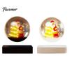 Creative Christmas Party Accessory Magnetic Levitating Santa Claus Tree Ornament with LED Light, Lighted Rotating Floating Desk Decoration for Office