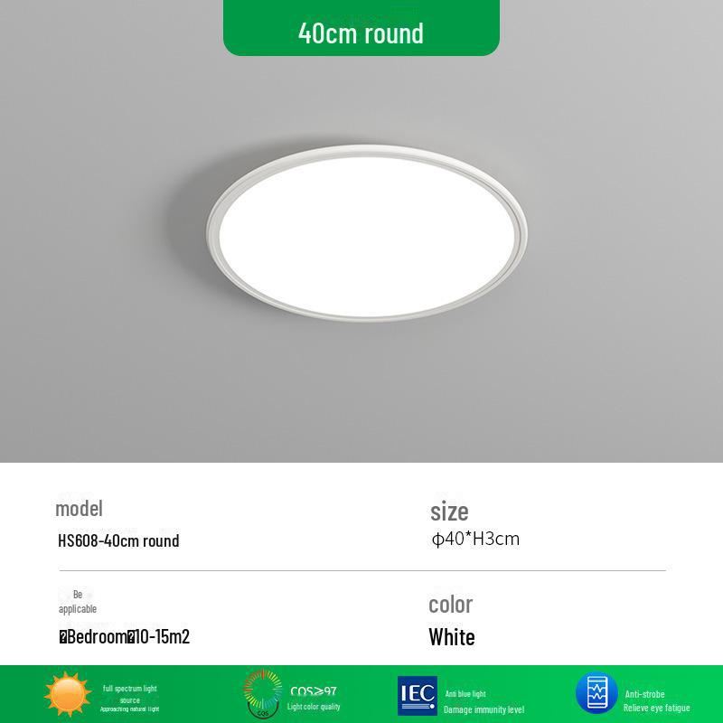 High-End Ultra-Thin Full Spectrum Round Ceiling Lamp for Living Room, Hall & Bedroom