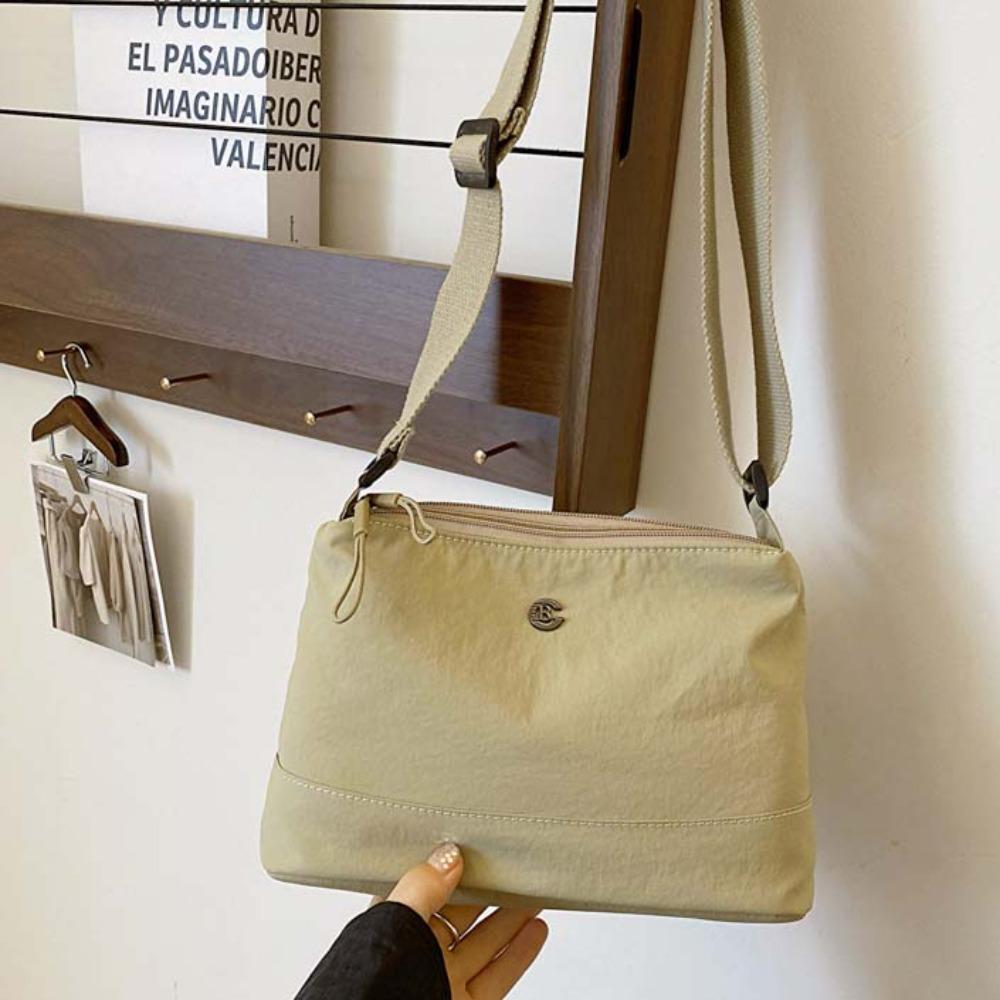 Soft Large Capacity Shoulder Bag Japanese Style Casual Sport Pouch Nylon Square Bag  Travel