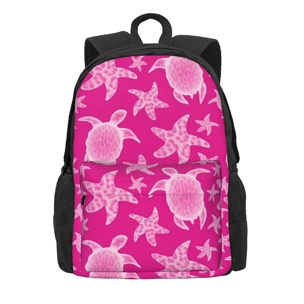 Ocean Turtles Backpack Lovely Starfish Streetwear Backpacks Boy Girl Trekking Lightweight High School Bags High Quality Rucksack