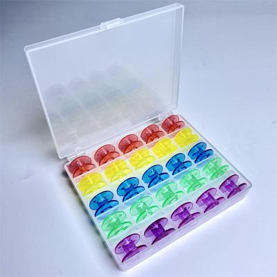 25-przegródkowe przezroczyste plastikowe pudełko do przechowywania szpulek lekkie pudełko na narzędzia do rękodzieła, dekoracji, przenośne pudełko na narzędzia do akcesoriów do maszyn do szycia DIY