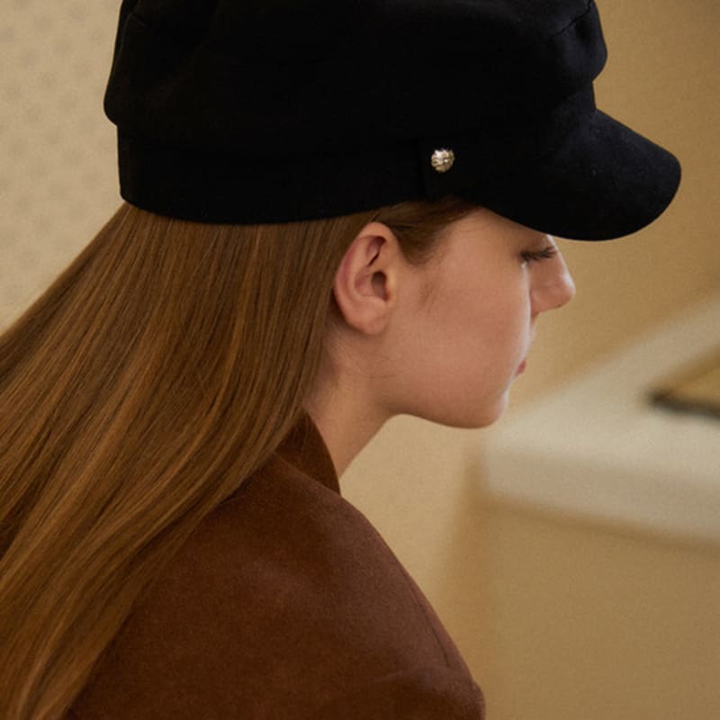 Tatiana Classic Button Suede Sailor Cap HT8150 2 Colors