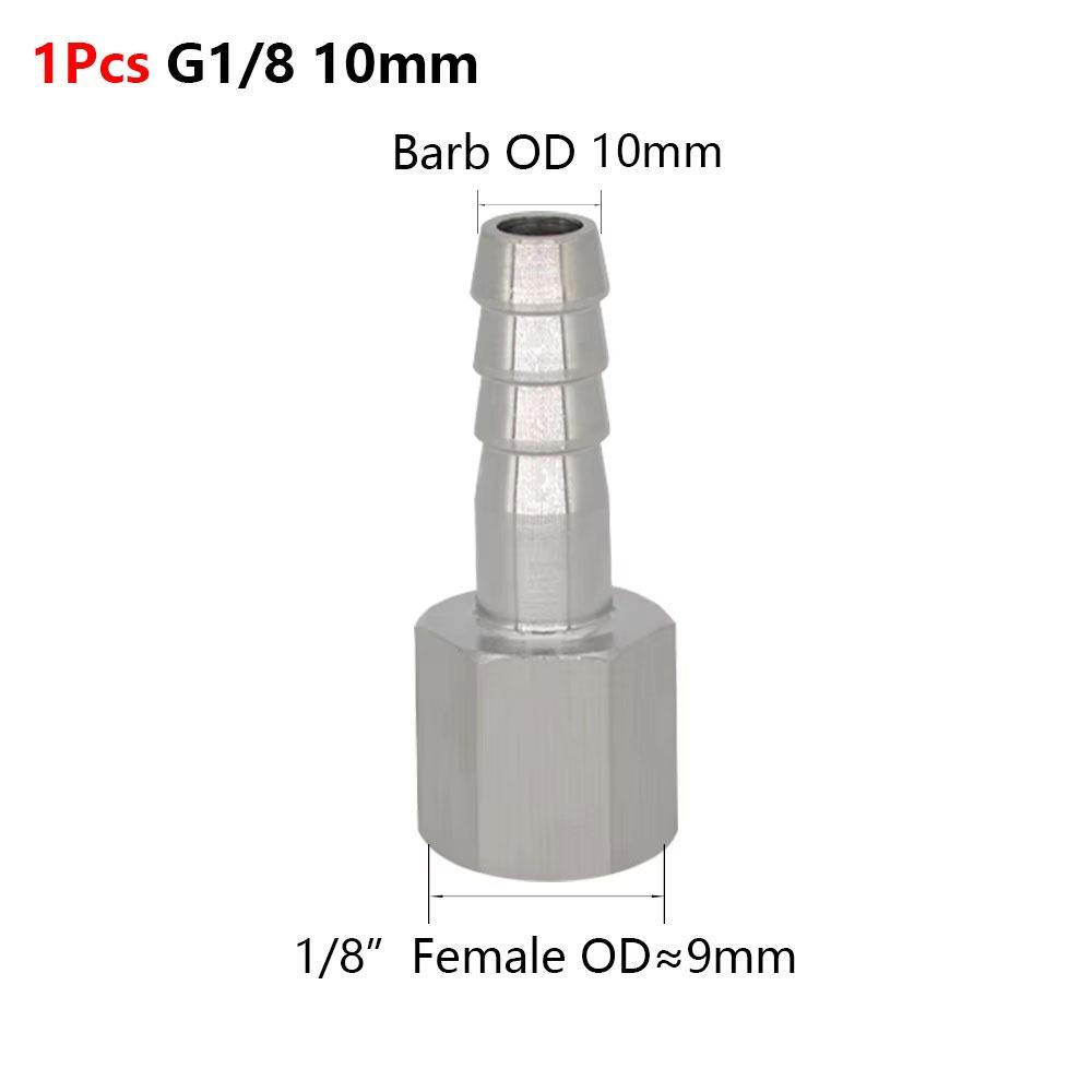 1Pcs 111 Stainless Steel Hose Barb Connector Silver Tone Straight Design Pipe Fitting Connector 6-19mm Barb Sizes