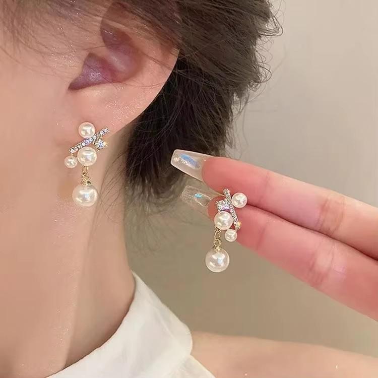 925 Silver Needle Korean Fashion Black Bow Earrings For Women Jewelry 2026 Trending New Sweet Women's Bowknot Drop Earrings Z40