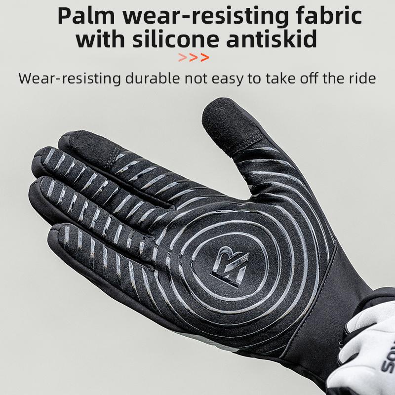 Rockbros Autumn Winter Gloves Touch Screen Bicycle Gloves Full Finger Keep Warm Gloves Mtb Road Warm Long Wrist Cycling Gloves