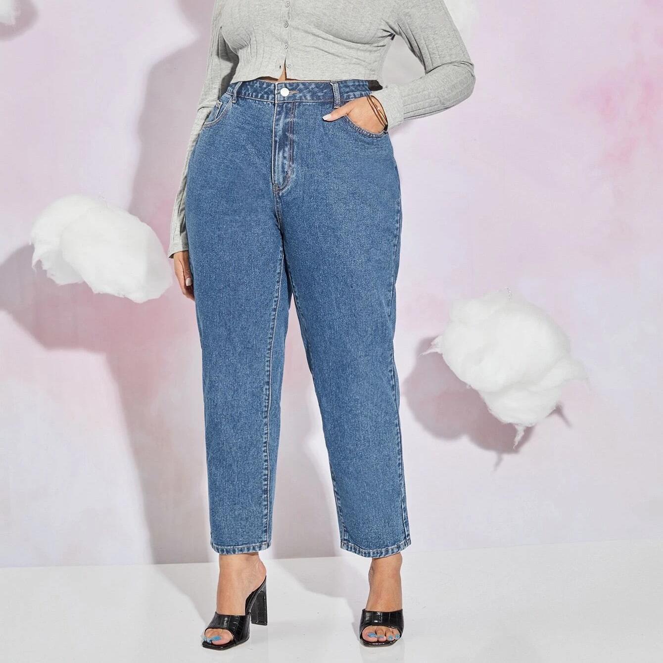 

Женские джинсы больших размеров, осенние темно-синие, высокие, эластичные и свободные, прямые, 4XL, изогнутые женские тонкие женские джинсовые брюки 4XL синий