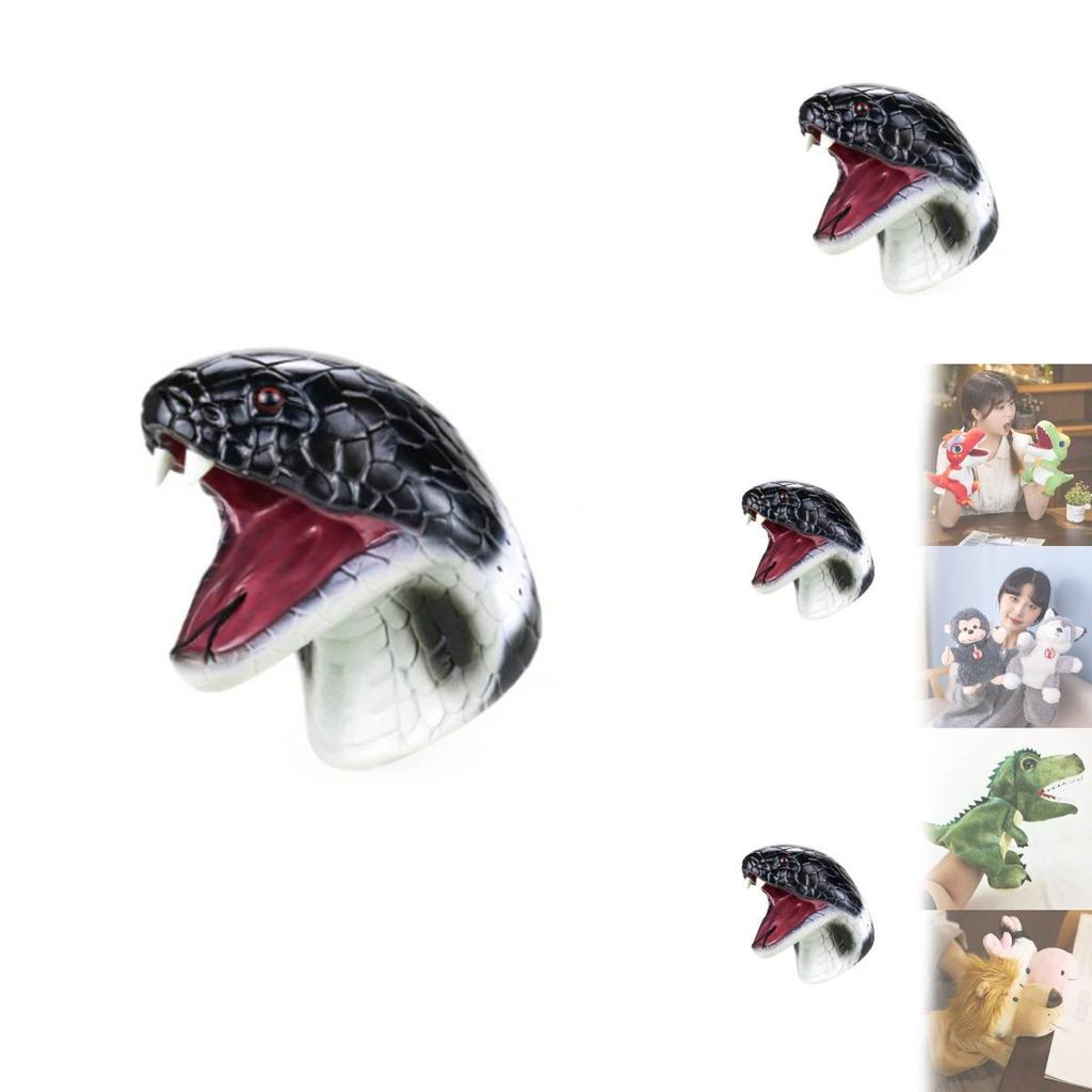 Animal Hand Puppet Toy With Realistic Snake Head For Kids Educational Play