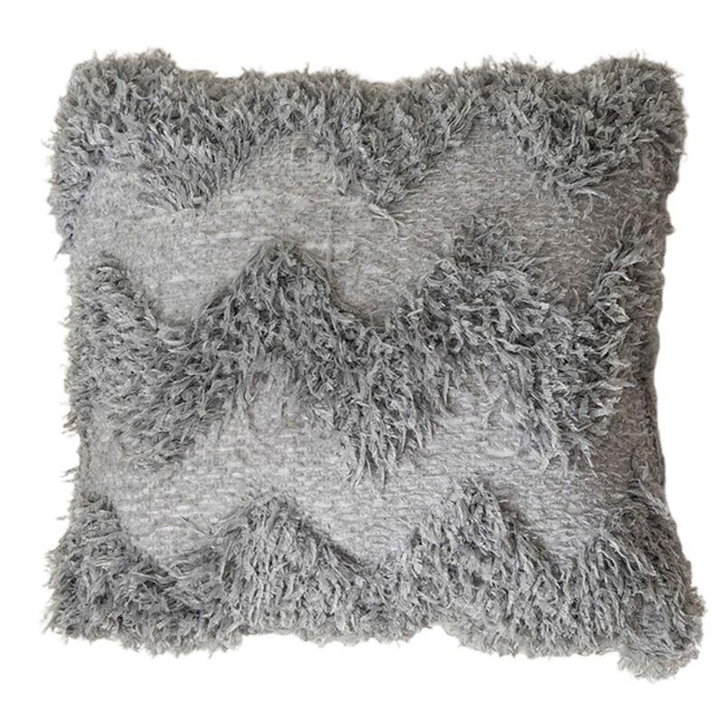 fuzzy gray pillow