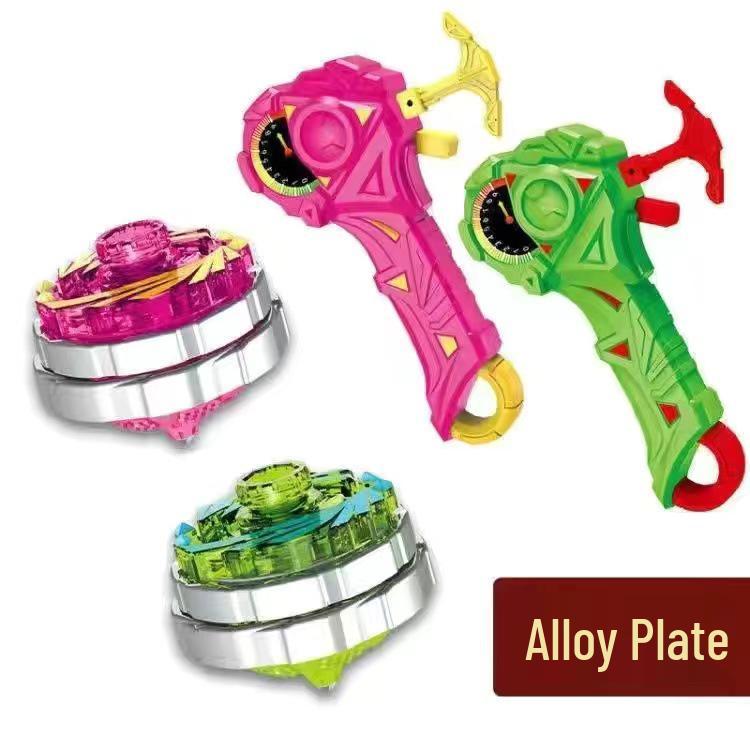 Free Shipping Dual Alloy Burst Gyro Toy - Magic Light Pull String Battle Gyro