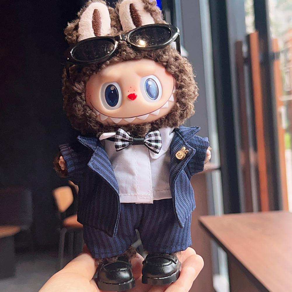 For 17cm Labubu Doll Clothes Fashion Clothes Suits Doll Clothes Color Match Sun Glasses Dolls Accessories Cute Decoration Little Clothes