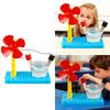 Science Demonstration Hand Making Saltwater Powered Generator Fan Set Enhancing Physics Education and Handcraft Skills