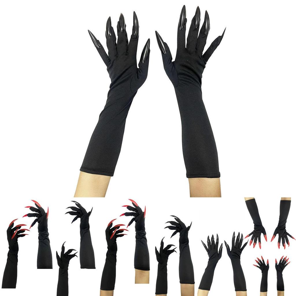 Long Witch Claw Gloves With Plastic Material For Halloween Cosplay Dress Up