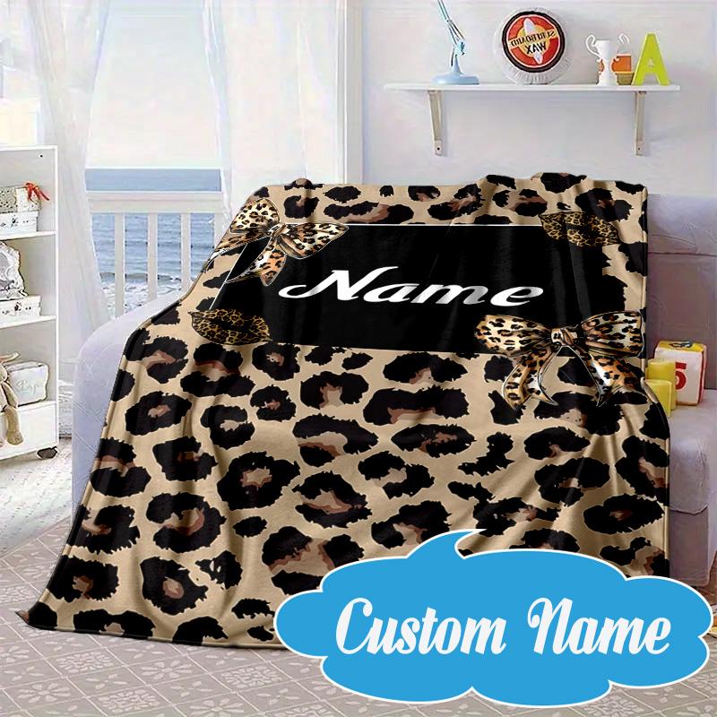 Custom Name Pink Ribbon Awareness Blanket bed sofa Blanket Flannel Blanket for Camping, Hiking, Picnic Essentials,gift for Fan family