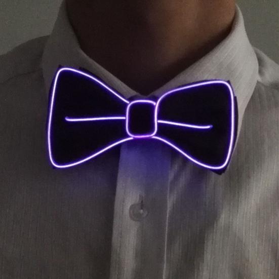 Luminous Detachable Costume Design Glowing Bow Necktie Accessory