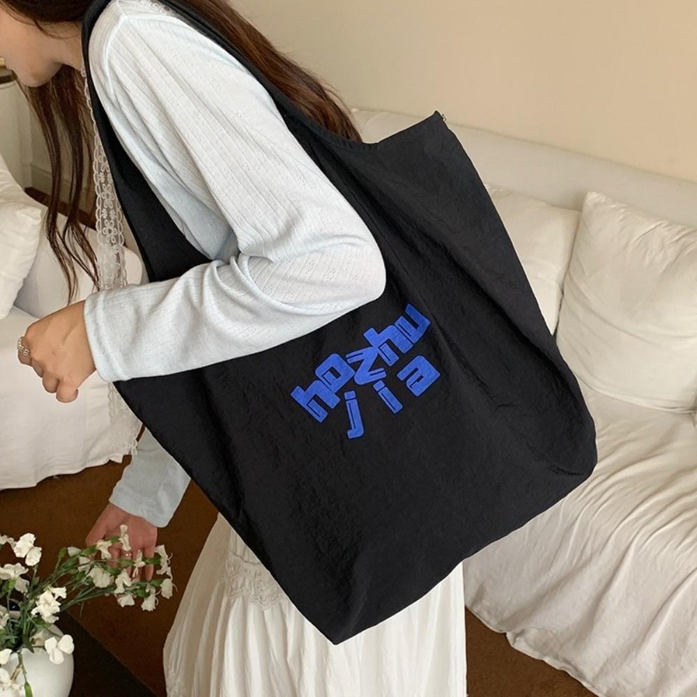 Lightweight Letter Shoulder Bag Casual Commute Handbags Fashion Nylon Tote Bags  Women