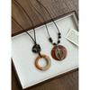 New Chinese Zen Ring Necklace for Women New Retro Chinese Style Long Pendant Sweater Chain Versatile Accessories