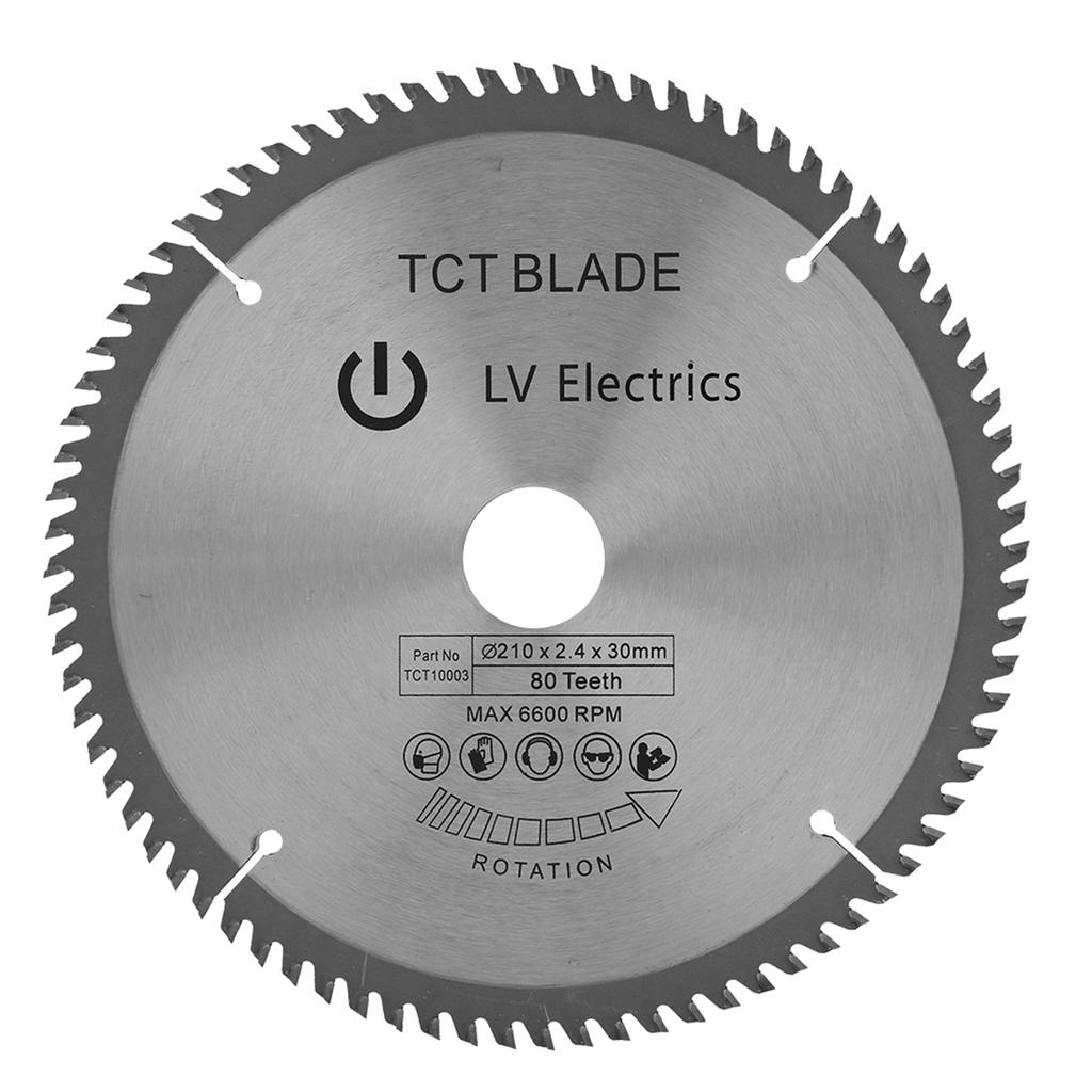 Řezný pilový kotouč Kotouč na řezání dřeva 210 mm 80 zubů Průměr otvoru 30 mm Kotoučová pila s 3 O-kroužky Kotouč na řezání dřeva