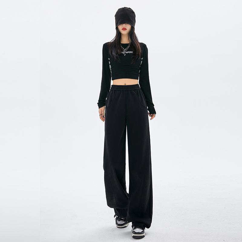 Huamian banana pants women's pants spring and autumn wear casual wide-leg pants drape and thin women's straight sweatpants