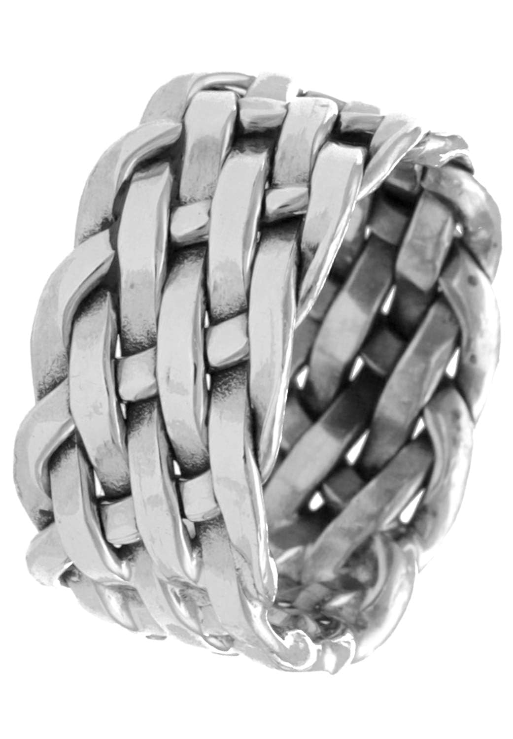 

Кольцо из плетеного серебра 925 пробы большого размера простое [Shinjuku Kura] (Размер 27) Мужской