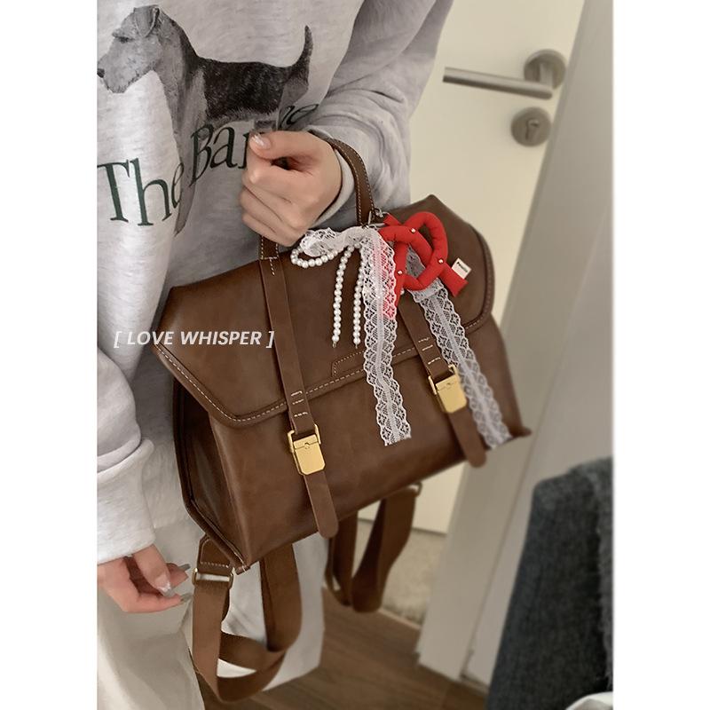 Retro and High-end Backpack, School-style Briefcase, Large-capacity Backpack