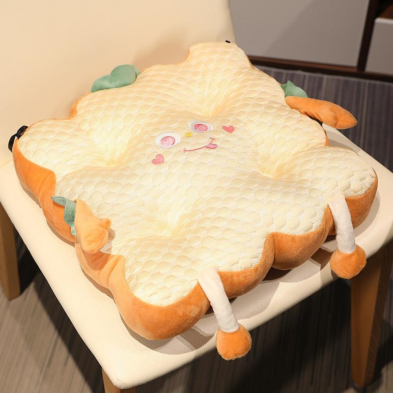 Chair Toast Cartoon Cushion With Soft Plush Material For Decor Home