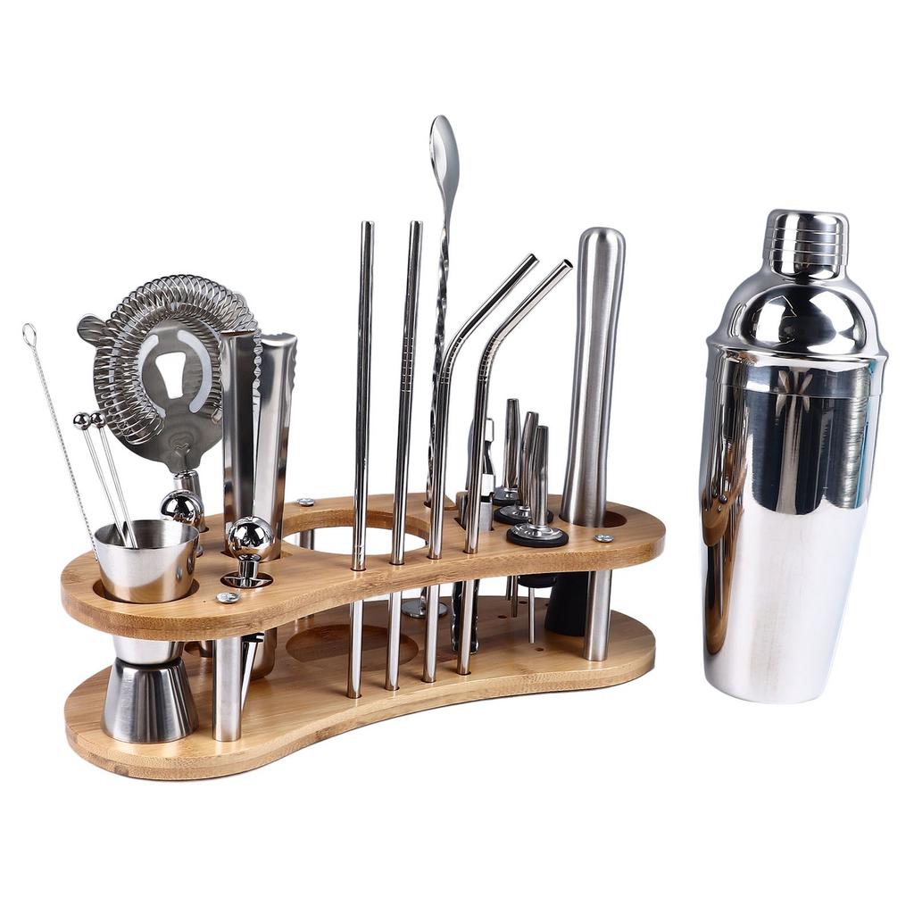 20Pcs Cocktail Shaker Set Edelstahl Vielseitig Stilvolle Look Professionelle Gemischt Getränk Cocktail