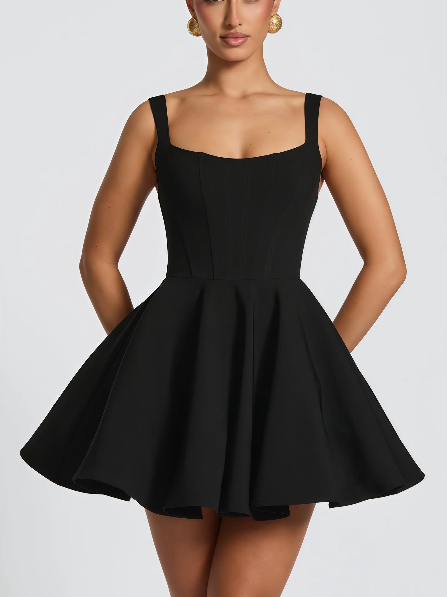 

Солодка сукня на тонких бретелях з відкритою спиною та великим бантом - Весняна колекція 2025 Small чорний