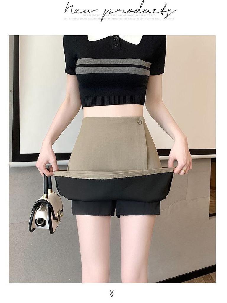 2025 High Waist A-Line Professional Casual Irregular Short Skirt