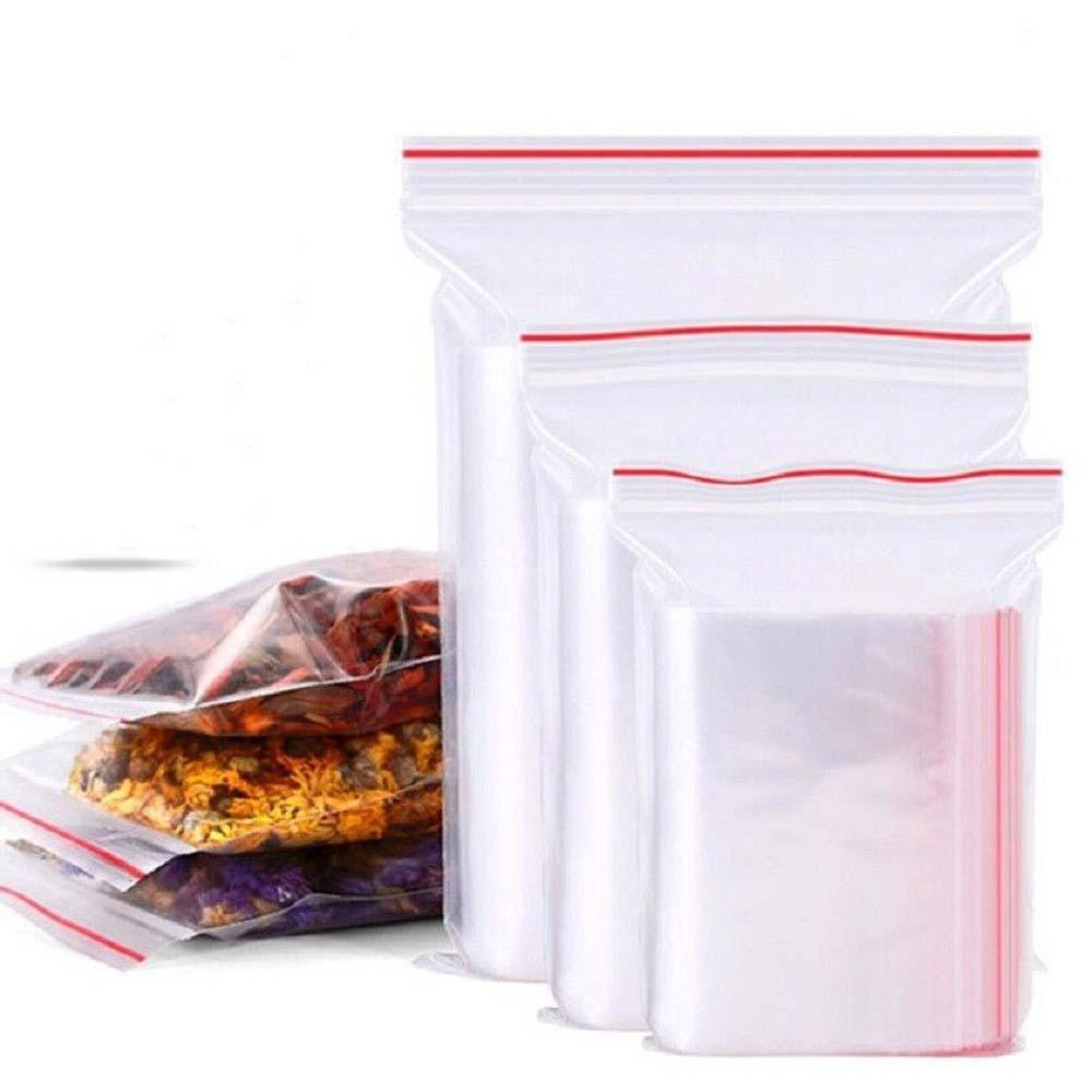 100Pcs Clear Snacks Zero Waste Kitchen Food Storage Sealing Bag Plastic Bags