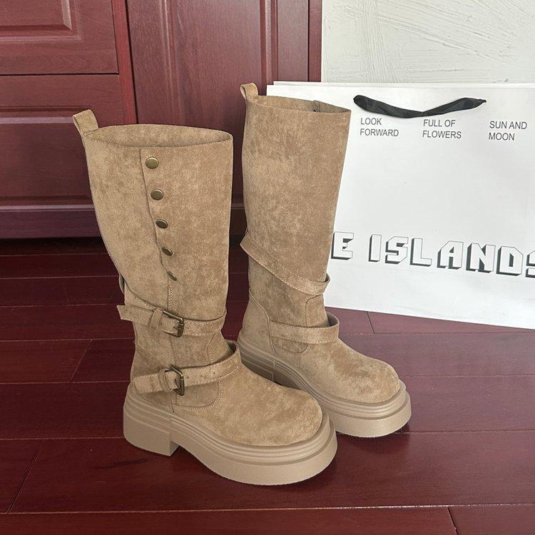 

Ретро ботинки на платформе, женские ботинки-локомотивы два в одном, на толстой подошве, 2025, для маленького человека, новые популярные весенне-осенние короткие ботинки Мартин женские 39 хаки