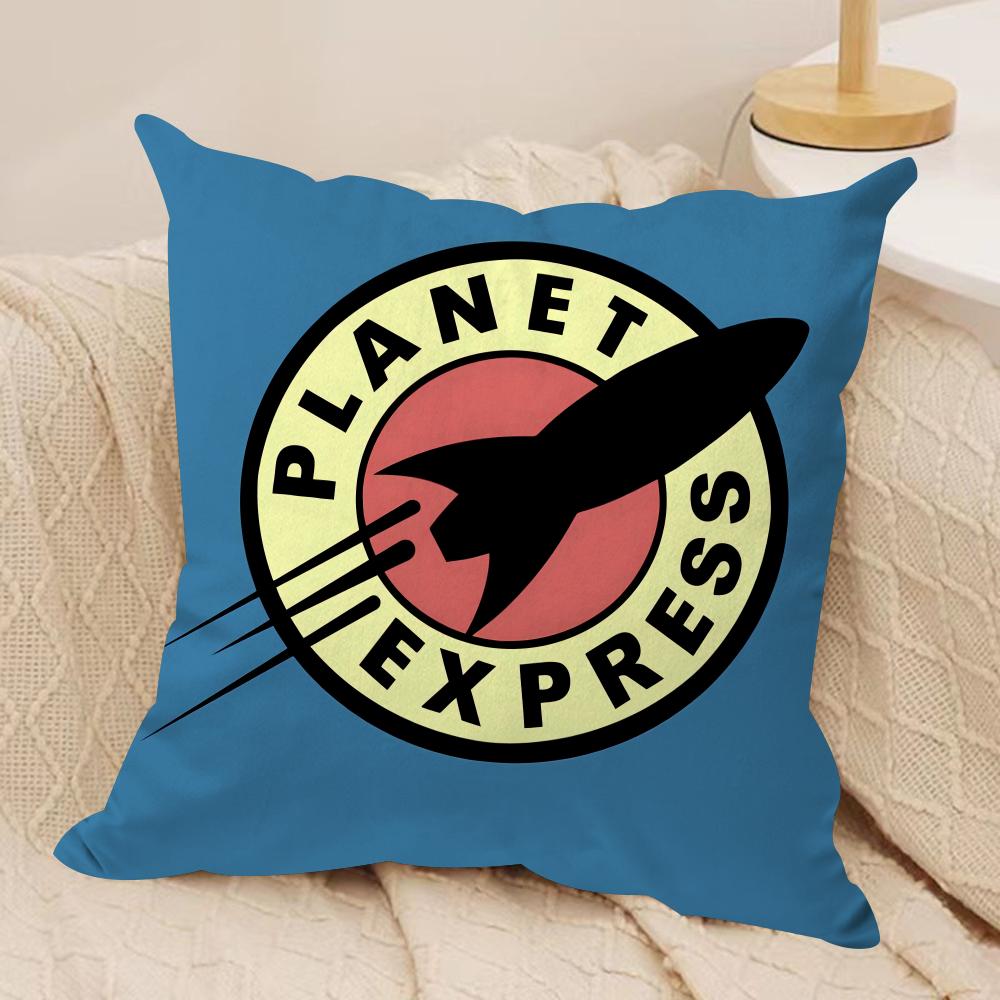 Anime F-Futurama B-Bender Cushion Cover Soft Plush Fabric Double-Sided Printed Sofa Cushion Cover For All Seasons Homedecor Gift