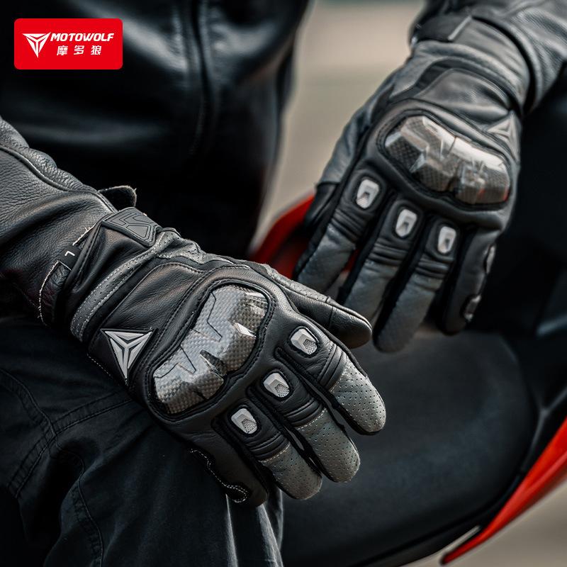 Summer Motorcycle Glove Men Carbon Fiber Biker Racing Gloves Women Breathable Riding Gloves Leather Motorcycle Equipment