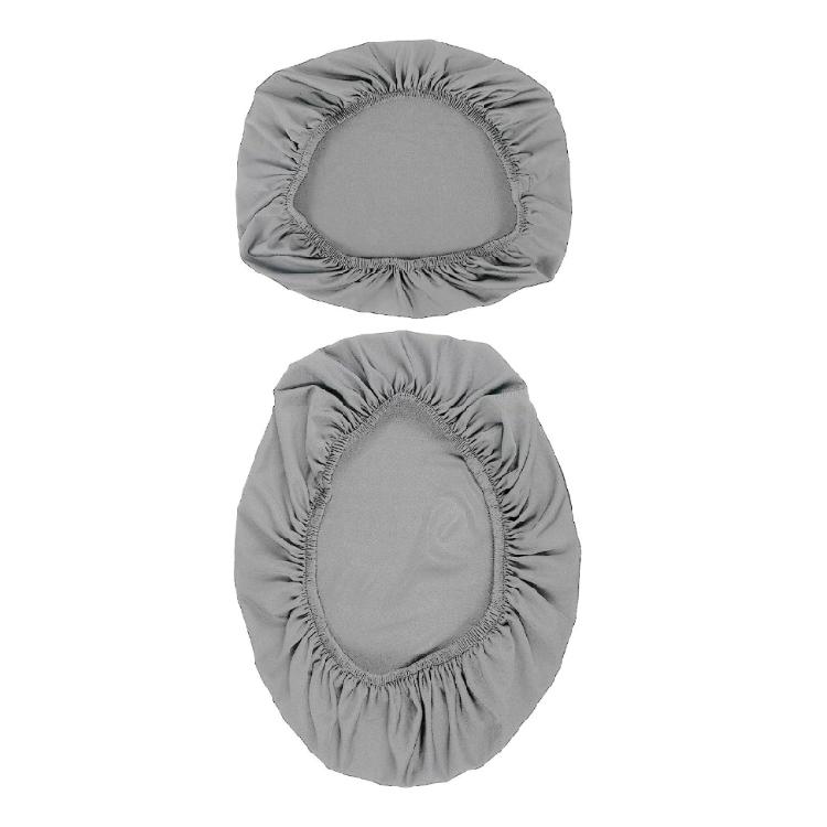 

Bathroom Toilet Basin And Seat Cover Pair Universal Style Moisture Resistant Machine Washable Polyester сірий