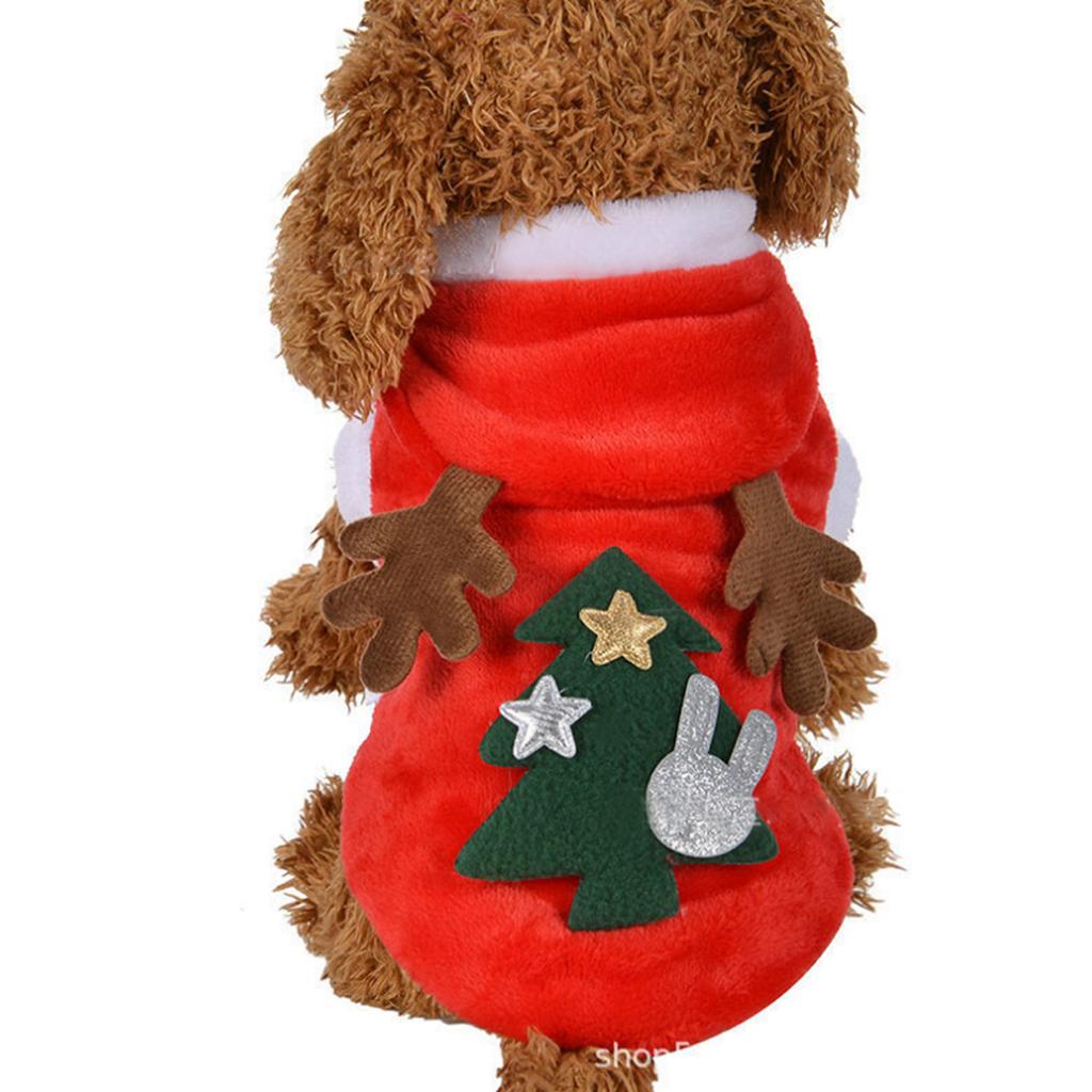 Winter Soft Warm Xmas Tree Cute Dog Clothes Dress for Small Pet Dogs Puppy Jacket Clothing OutfitS