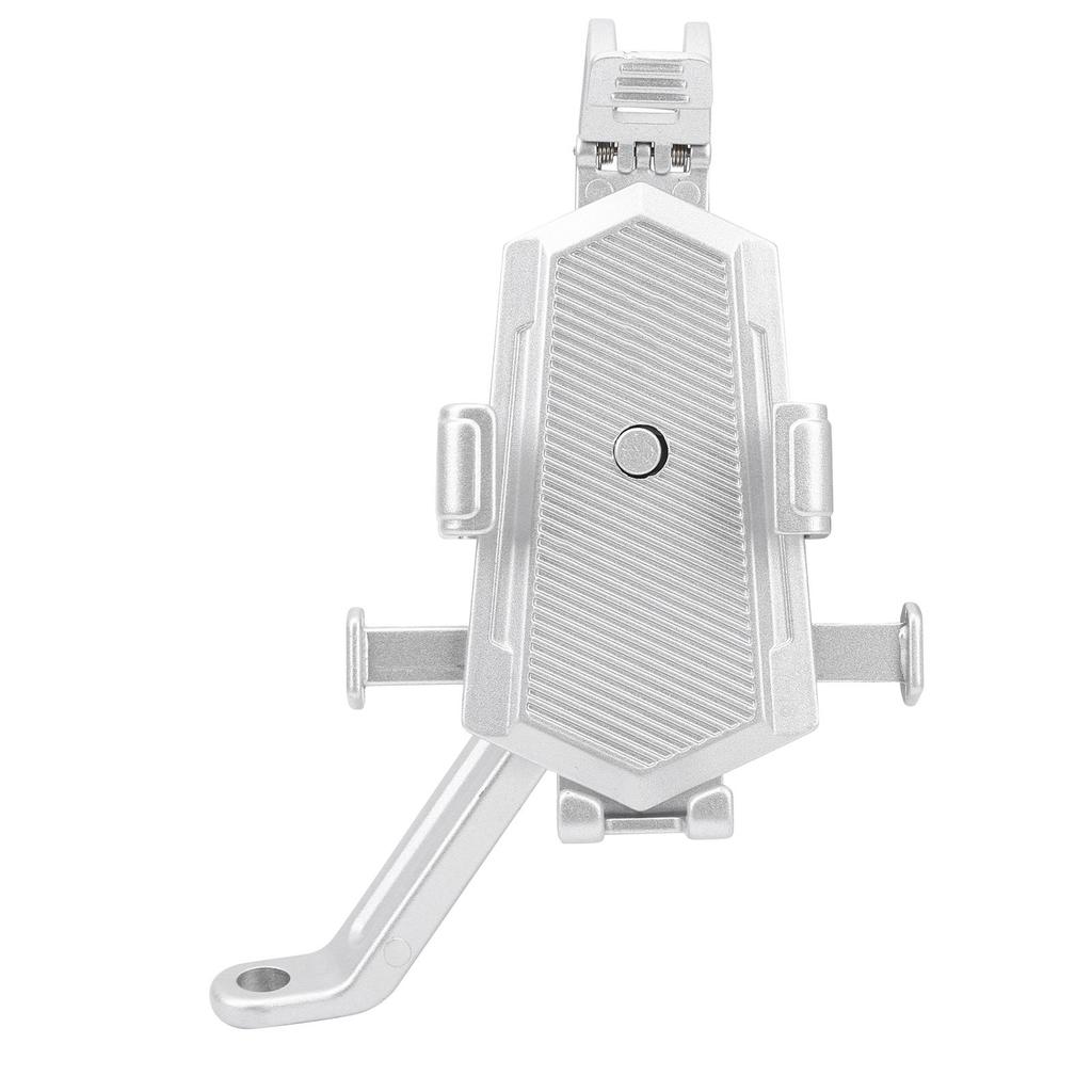 Aluminum Alloy Bike Phone Holder Shockproof Motorcycle Bicycle Cell Phone Stand MountSilver ‑ Rearview Mirror Type