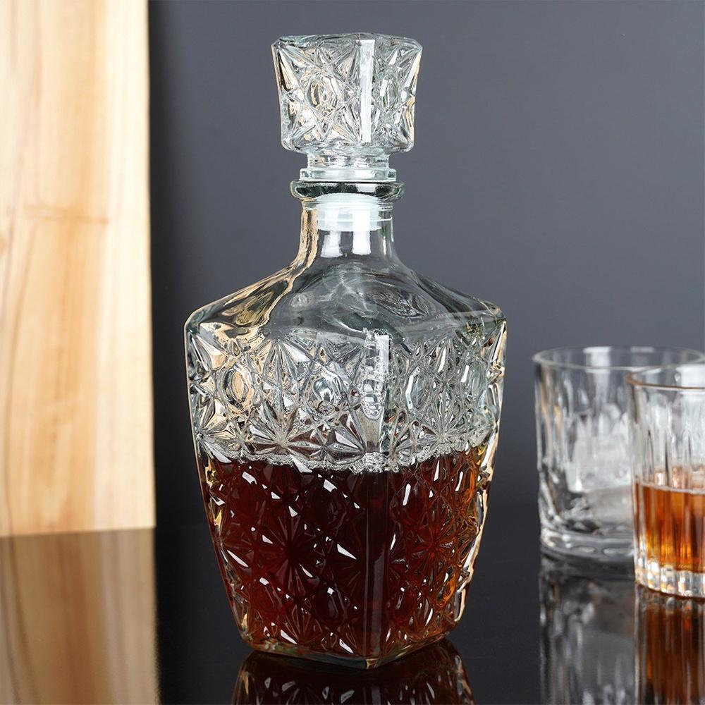Karafka Szklana Butelka Z Korkiem Na Whisky Brandy Alkohol Prezent 830 Ml