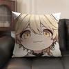 Aether Cute Cute Genshin Impact Cushion Cover Natural Linen Organic Fabric DoubleSided Printing Sofa Home Decor Pillow Case