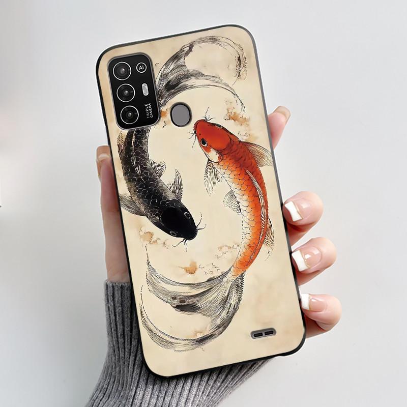 Für ZTE Blade A52 Hülle Für ZTE BladeA52 Rückabdeckung Silikon Weich Schwarz TPU Luxus Drache Niedlich Cool Jungen Mädchen Stoßfänger Handyhülle