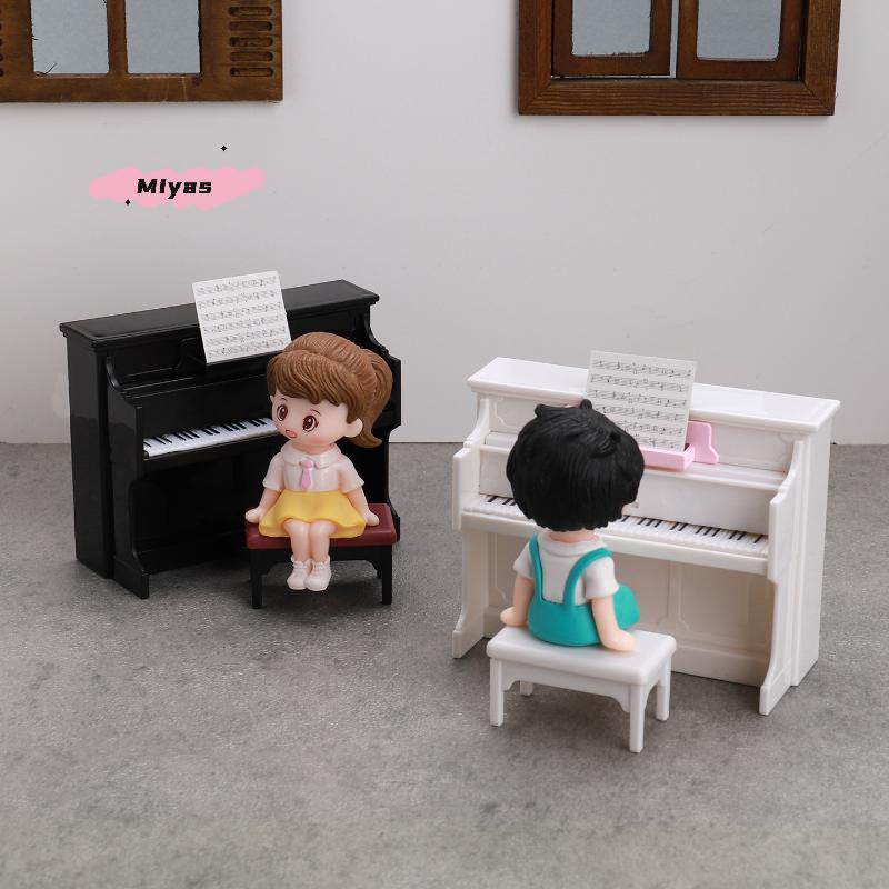 1 Set Dollhouse Cute Simulated Piano Furniture Model Toy Miniature Musical Instruments Doll House Playhouse Scene Accessories